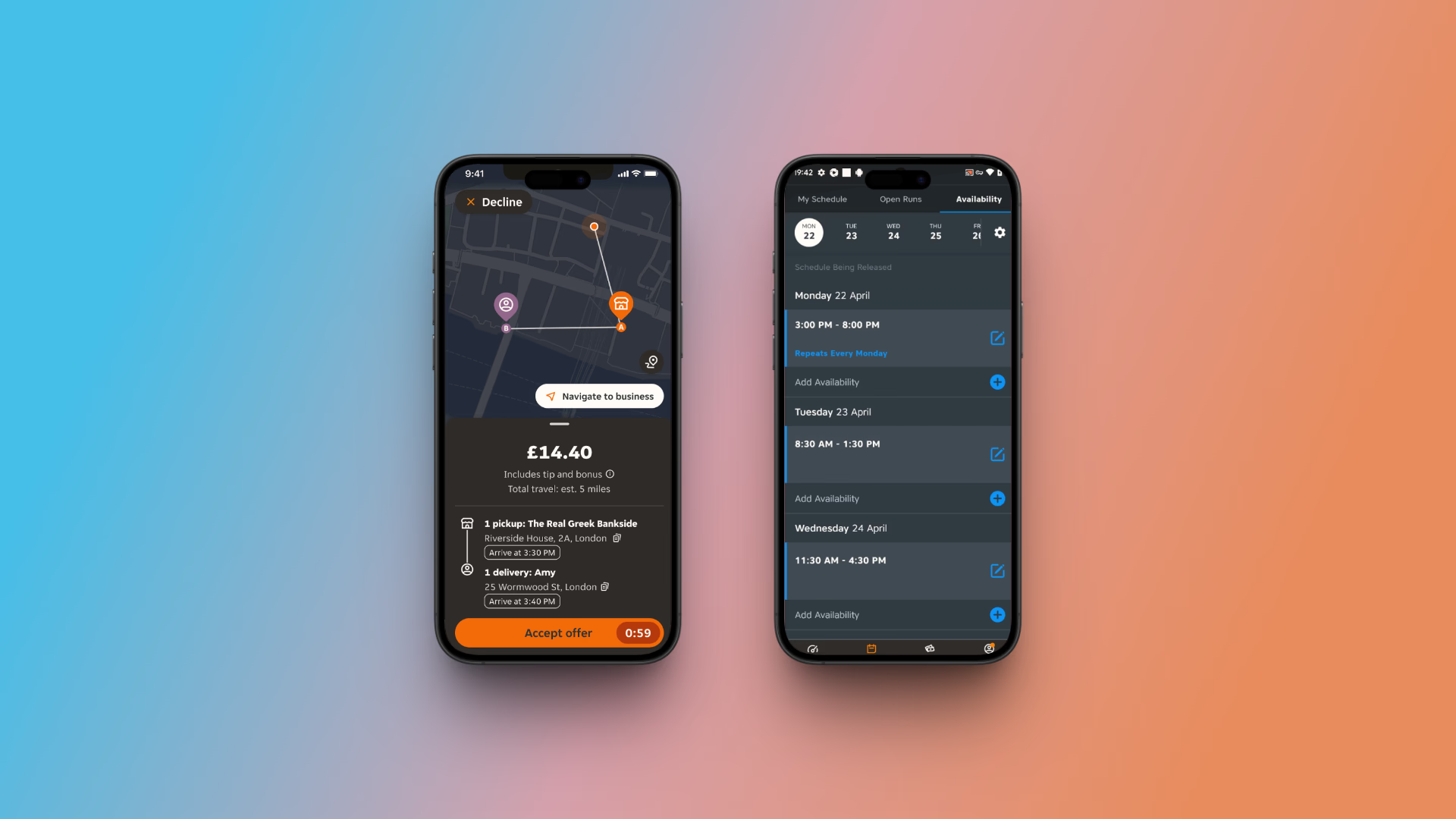 Just Eat Courier app